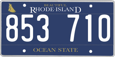 RI license plate 853710