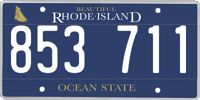 RI license plate 853711