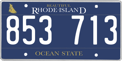 RI license plate 853713