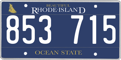 RI license plate 853715