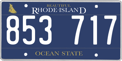 RI license plate 853717