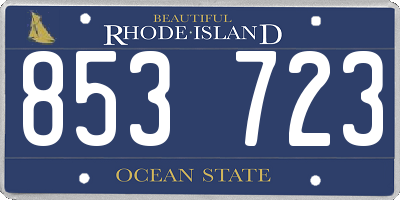 RI license plate 853723