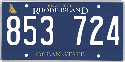 RI license plate 853724