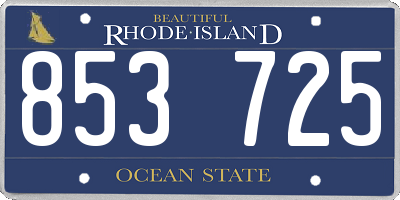 RI license plate 853725