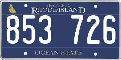 RI license plate 853726