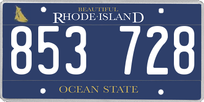 RI license plate 853728