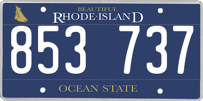 RI license plate 853737