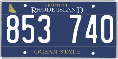 RI license plate 853740
