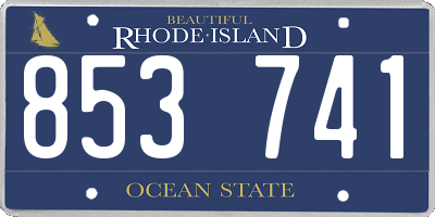 RI license plate 853741