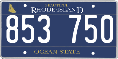 RI license plate 853750