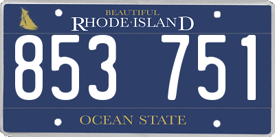 RI license plate 853751