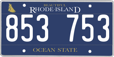 RI license plate 853753