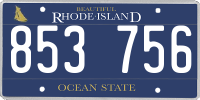 RI license plate 853756