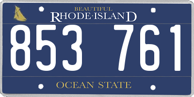 RI license plate 853761