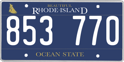 RI license plate 853770