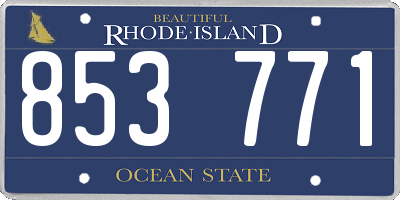 RI license plate 853771