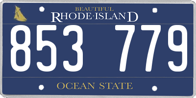 RI license plate 853779