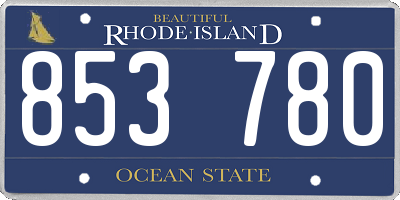 RI license plate 853780