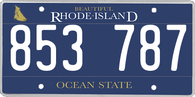 RI license plate 853787