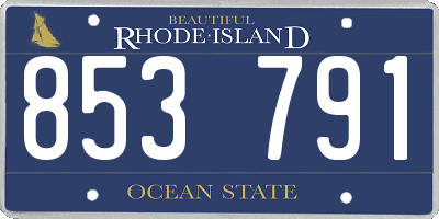 RI license plate 853791