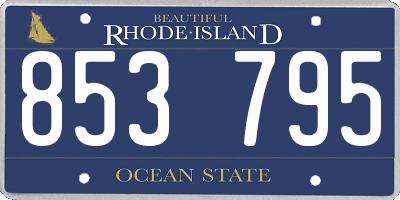 RI license plate 853795