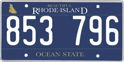 RI license plate 853796