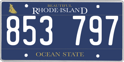 RI license plate 853797