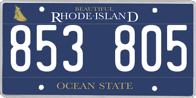 RI license plate 853805