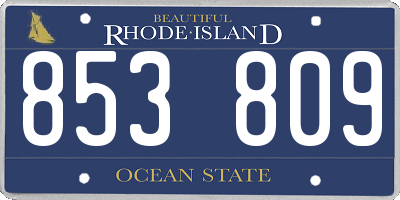RI license plate 853809