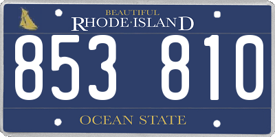 RI license plate 853810