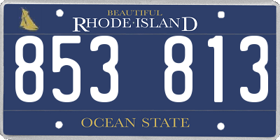 RI license plate 853813
