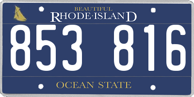 RI license plate 853816
