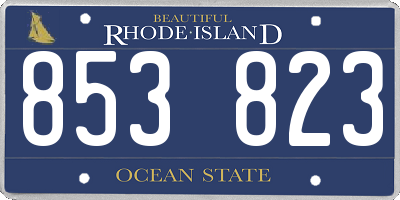 RI license plate 853823