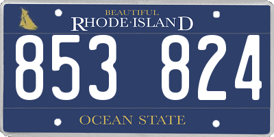 RI license plate 853824