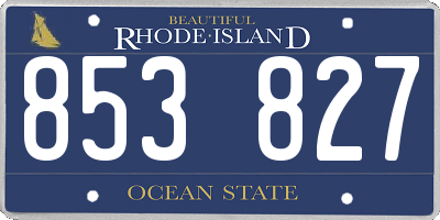RI license plate 853827