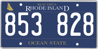 RI license plate 853828