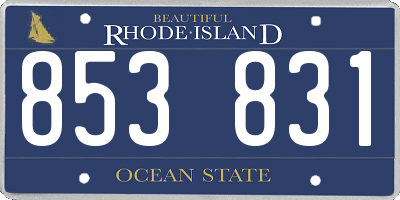 RI license plate 853831
