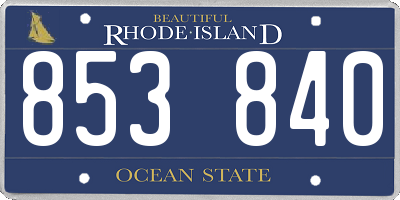 RI license plate 853840