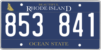 RI license plate 853841