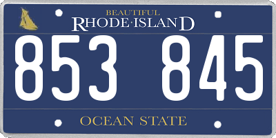 RI license plate 853845