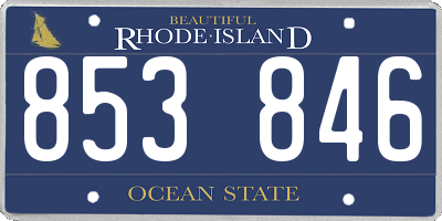 RI license plate 853846