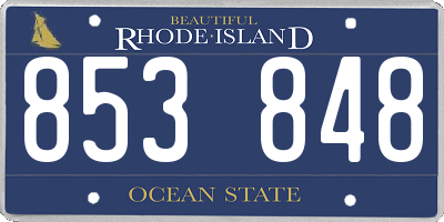 RI license plate 853848