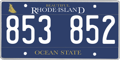 RI license plate 853852