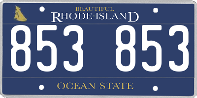 RI license plate 853853