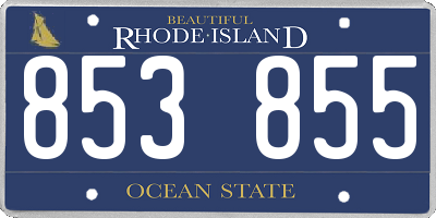 RI license plate 853855