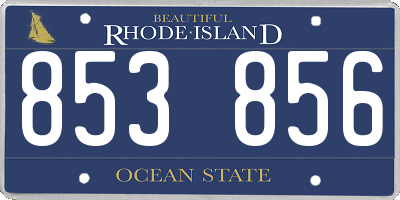 RI license plate 853856