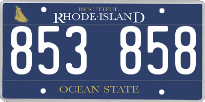 RI license plate 853858