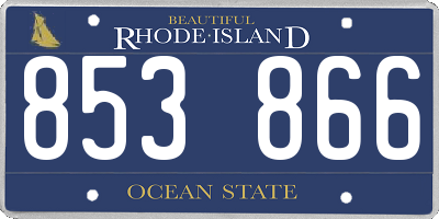 RI license plate 853866