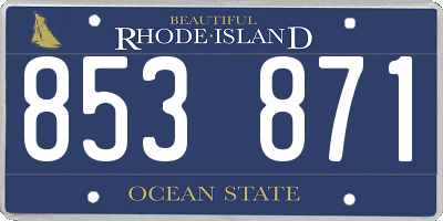 RI license plate 853871