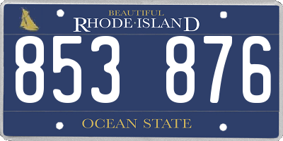 RI license plate 853876